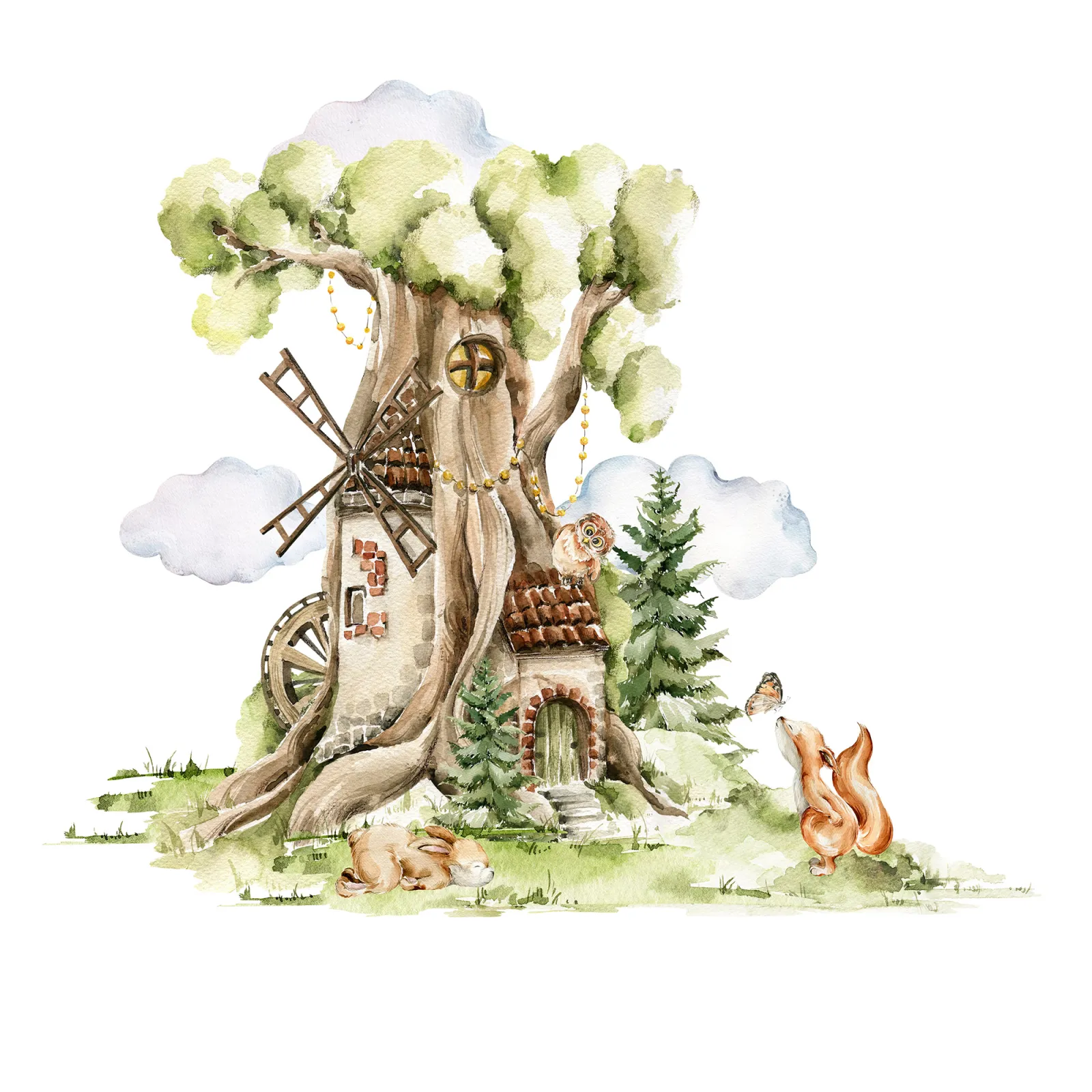 Fototapeta Domek w drzewie — powiększenie wzoru