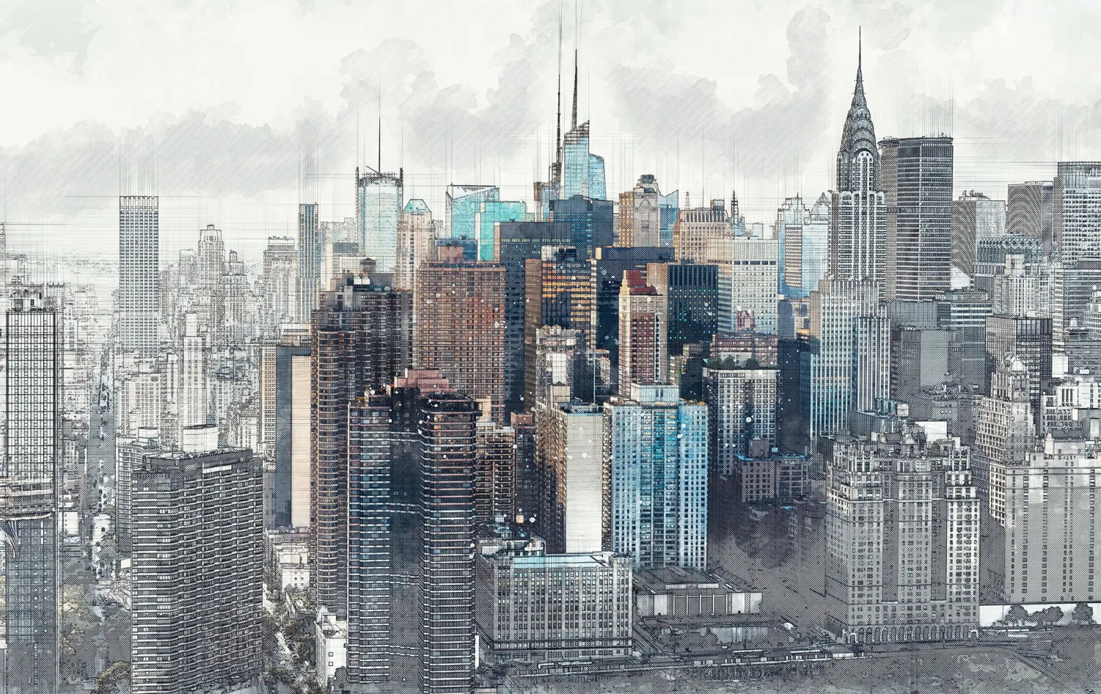 Fototapeta Panorama Manhattanu — powiększenie wzoru