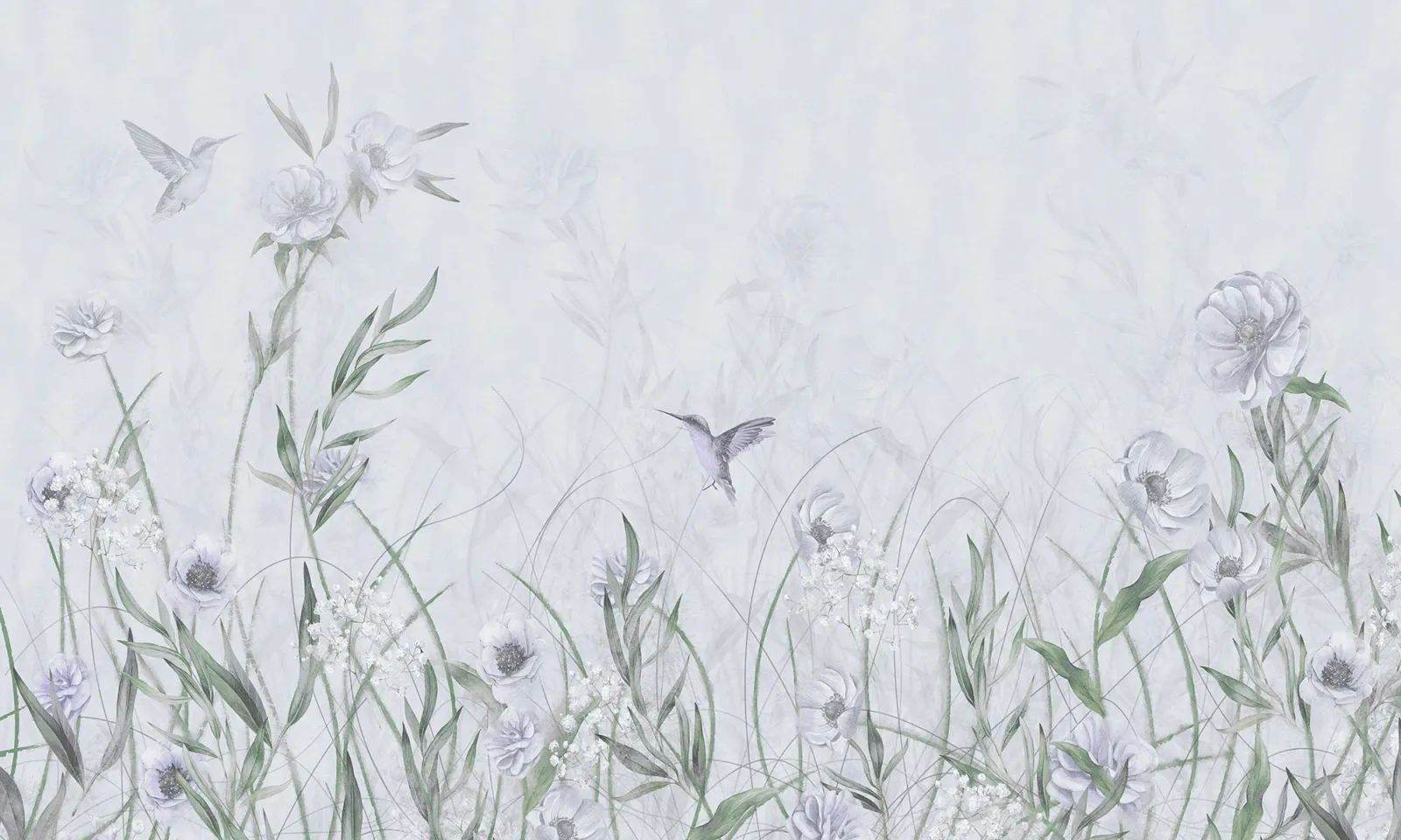 Fototapeta Łąka z Kolibrami — powiększenie wzoru