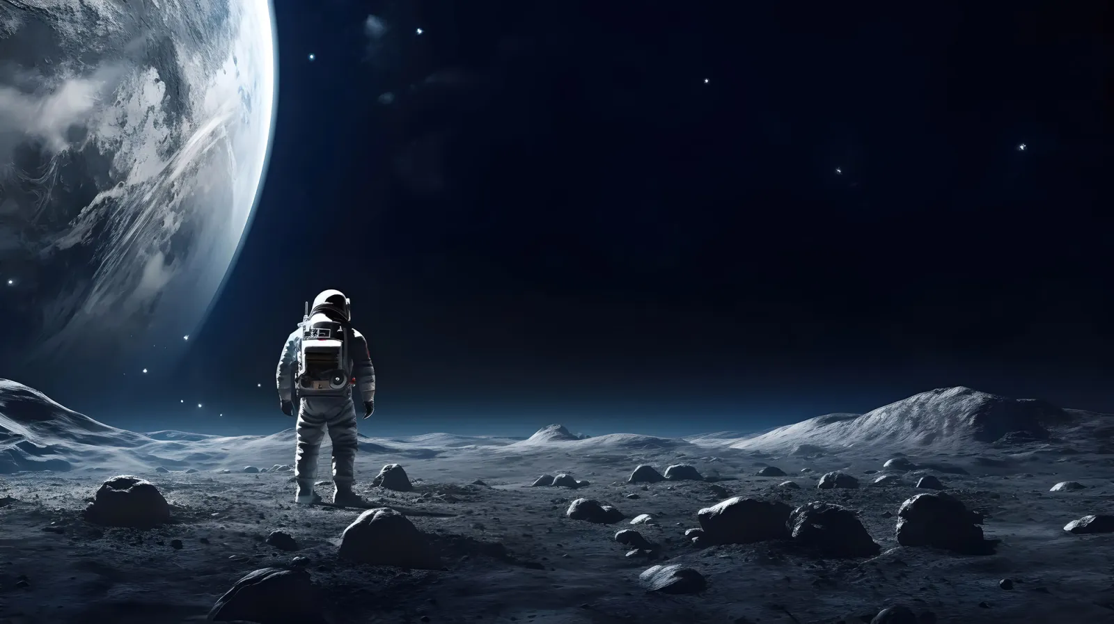 Fototapeta Astronauta na księżycu — powiększenie wzoru
