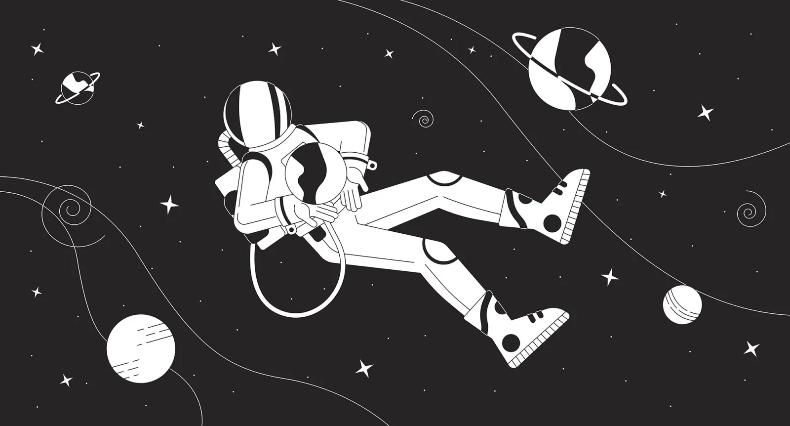 Fototapeta Astronauta w kosmosie — powiększenie wzoru