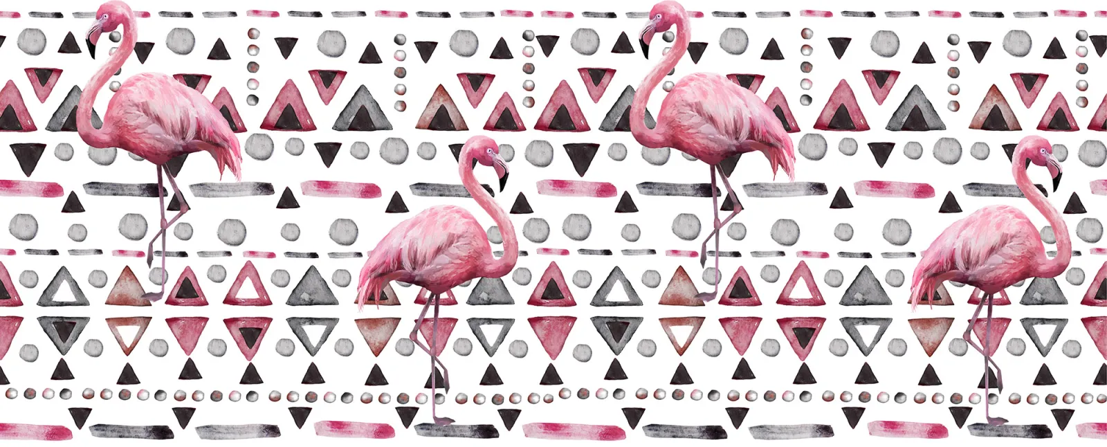 Fototapeta Różowe flamingi na abstrakcyjnym tle — powiększenie wzoru