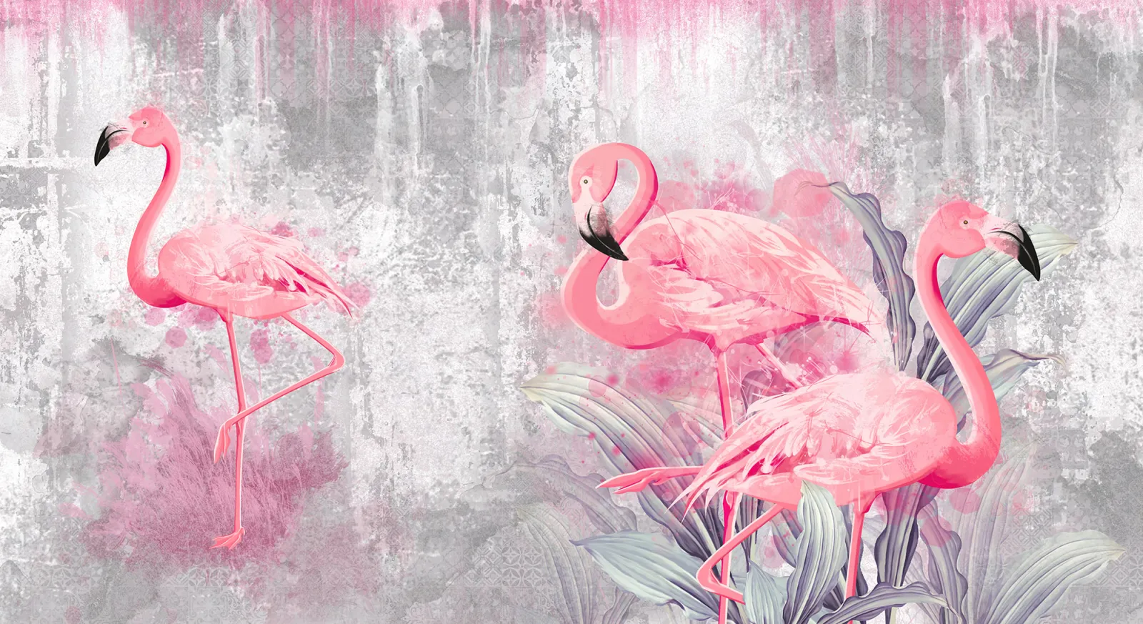 Fototapeta Różowe flamingi — powiększenie wzoru