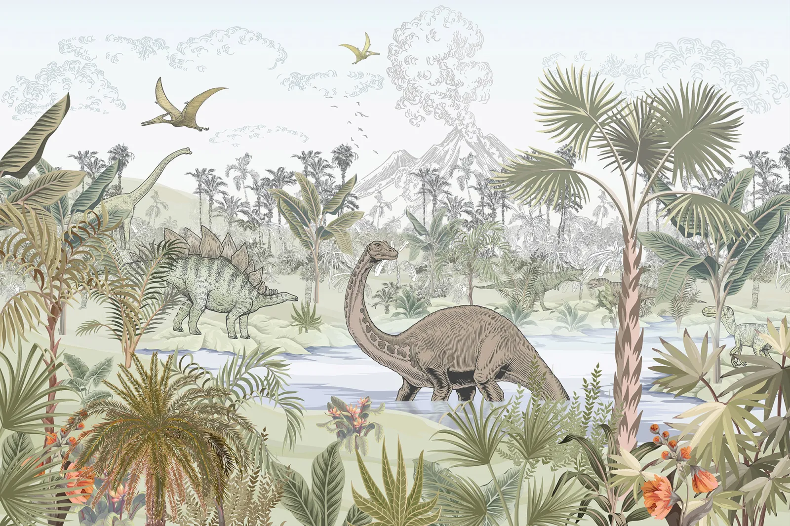 Fototapeta Świat dinozaurów — powiększenie wzoru