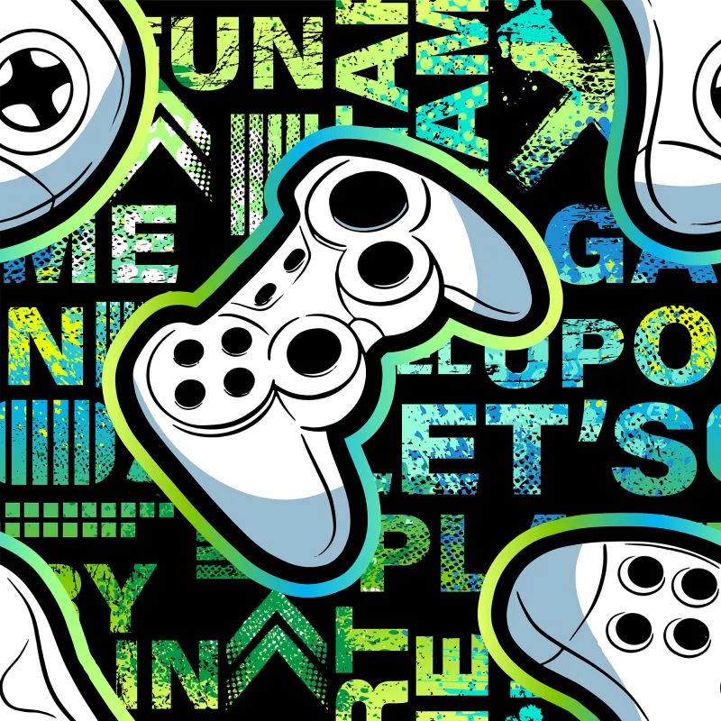 Fototapeta Neonowe Gamepady Graffiti