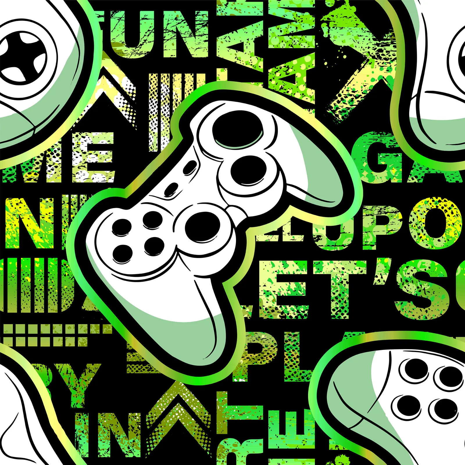 Fototapeta Gamepady Graffiti — powiększenie wzoru