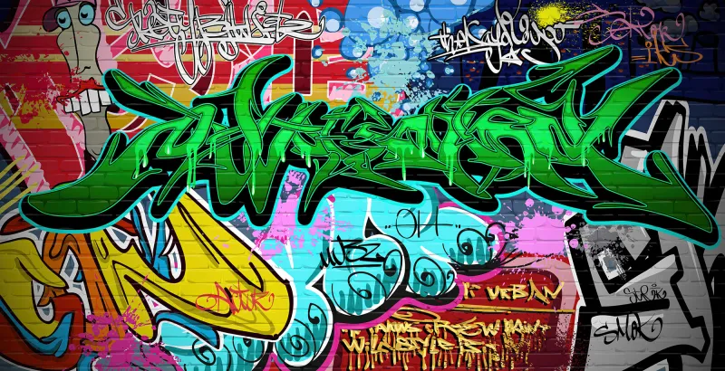 Fototapeta Mur z graffiti