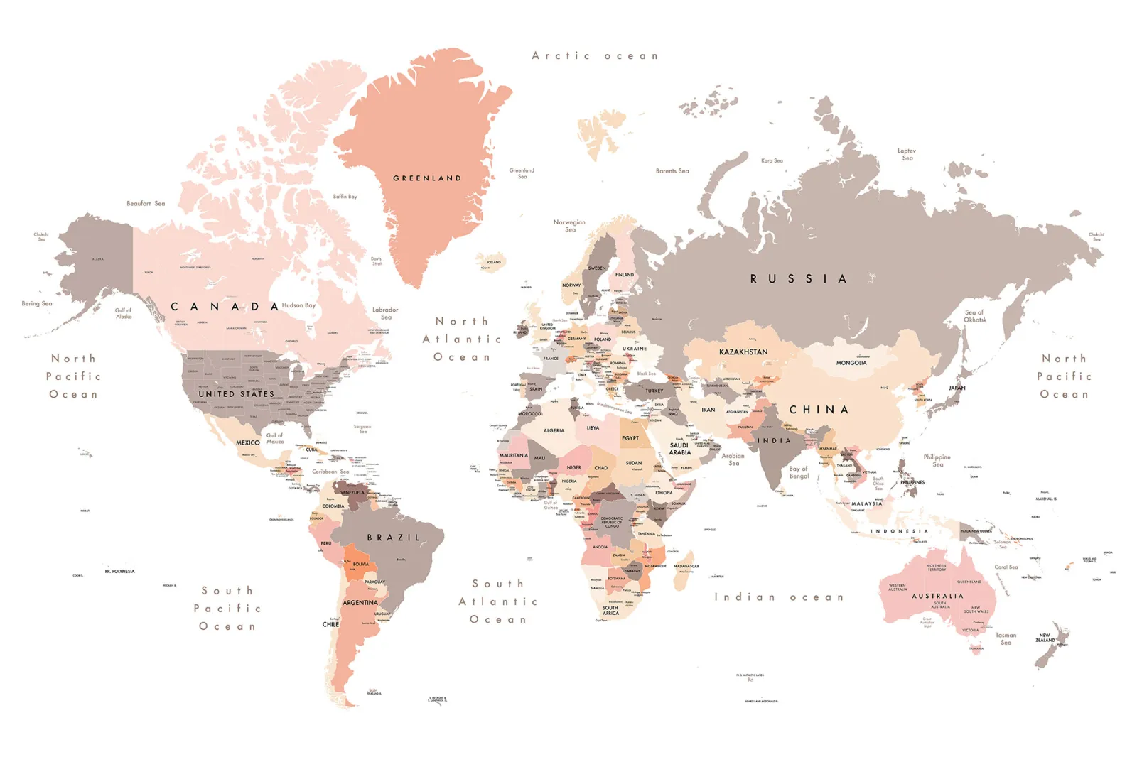 Fototapeta Mapa świata — powiększenie wzoru
