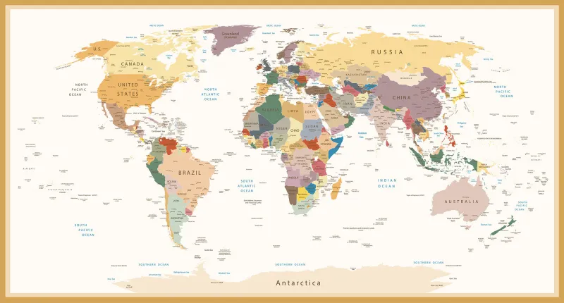 Fototapeta Mapa polityczna świata