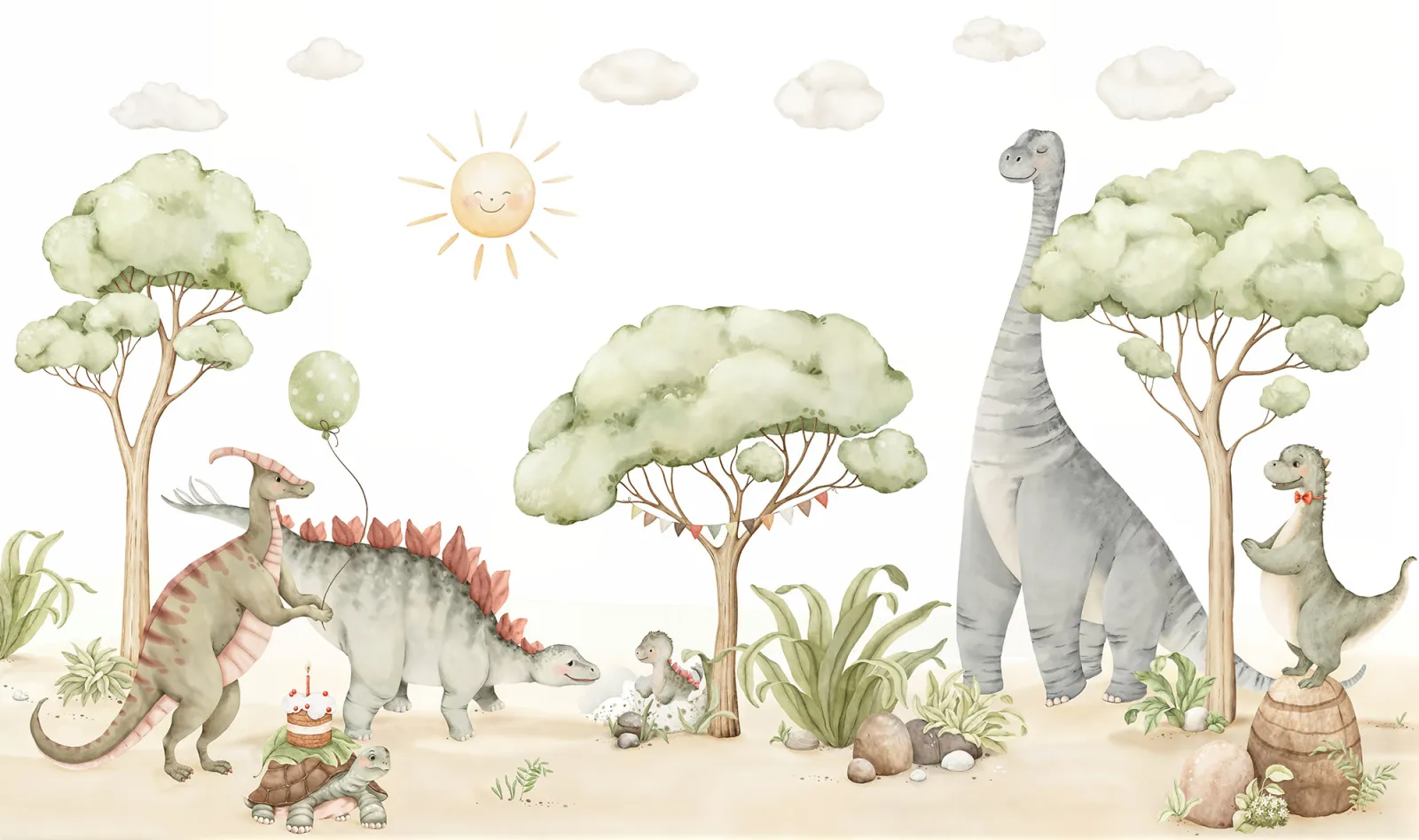 Fototapeta Urocze dinozaury — powiększenie wzoru