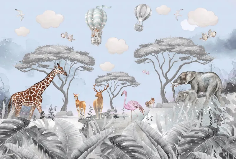 Fototapeta Safari zwierzęta i balony