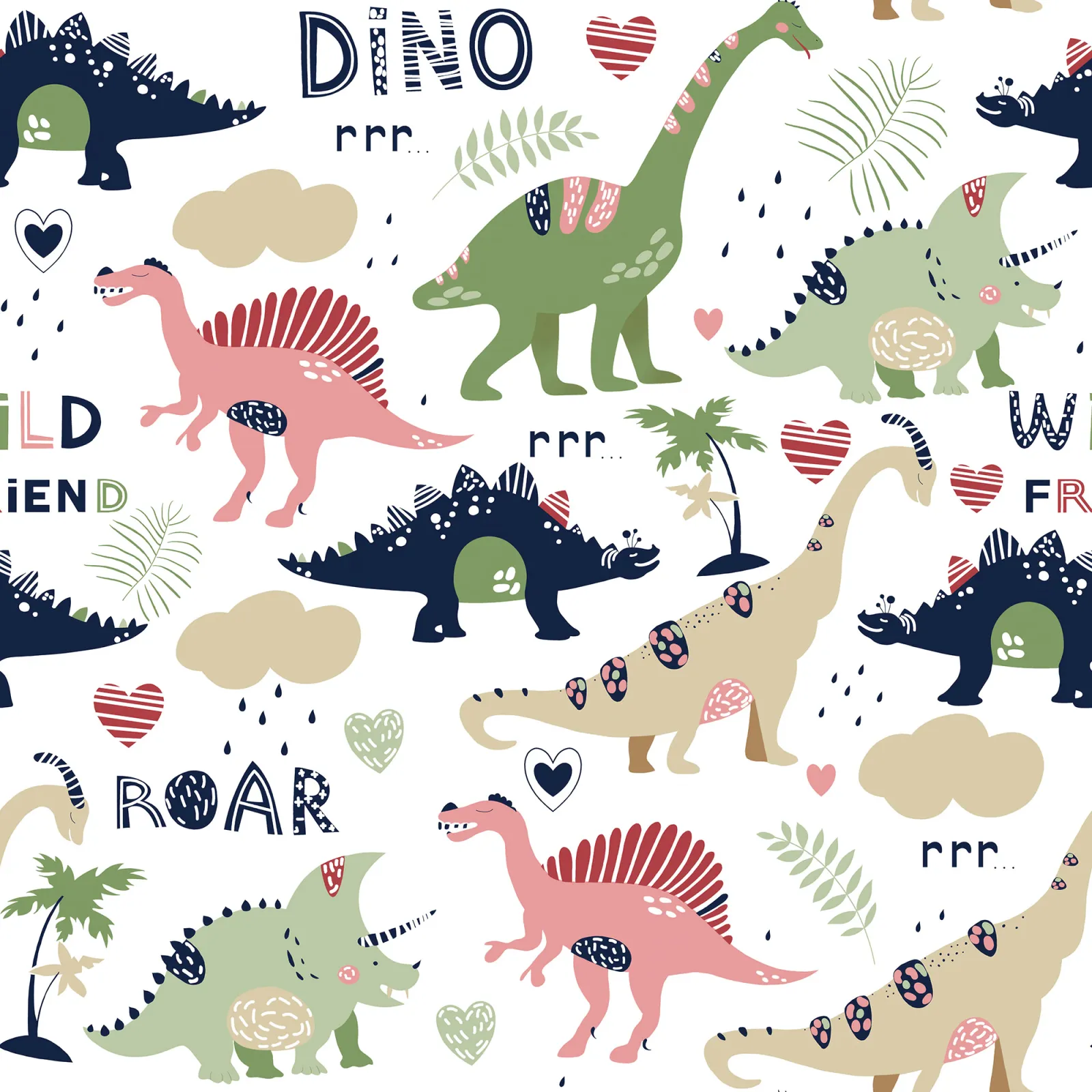 Fototapeta Dinozaury wzór — powiększenie wzoru