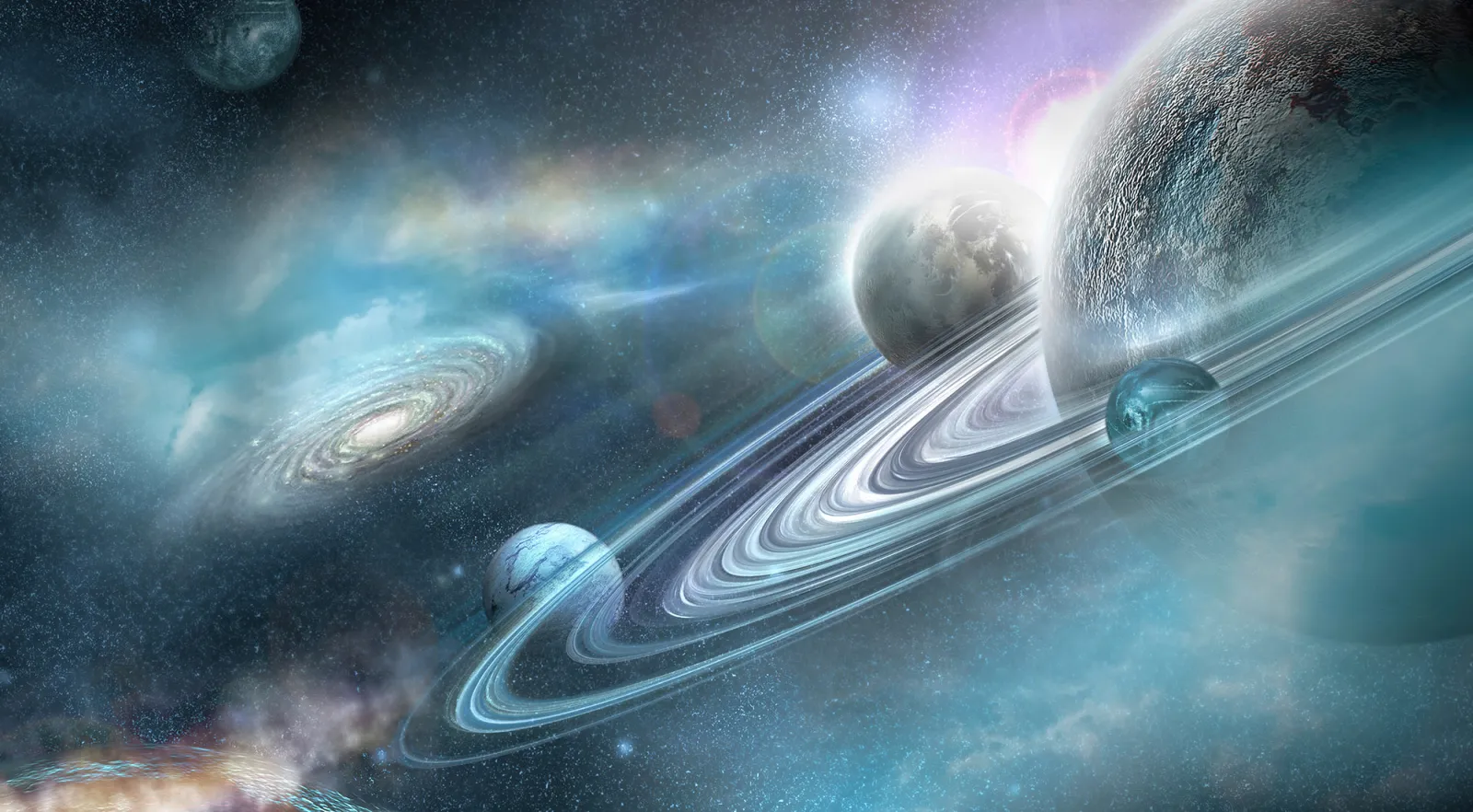 Fototapeta Planeta otoczona pierścieniami — powiększenie wzoru