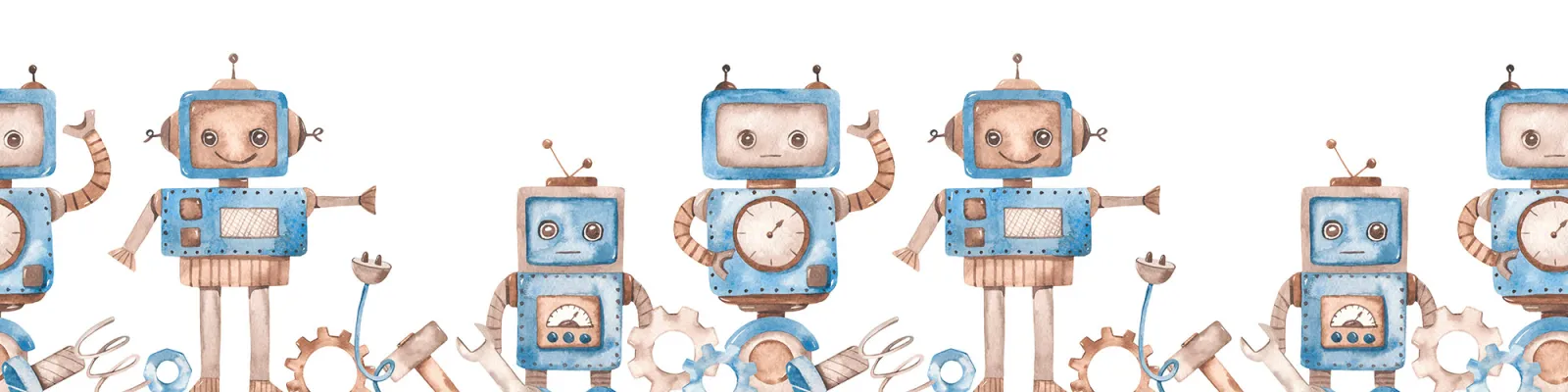 Fototapeta Małe robociki — powiększenie wzoru