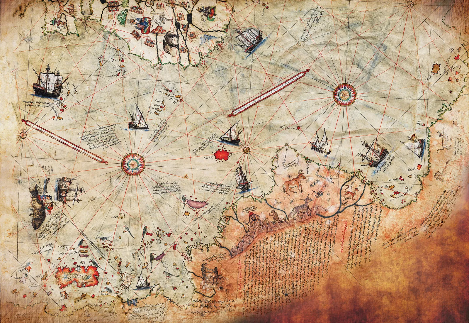 Fototapeta Stara mapa — powiększenie wzoru