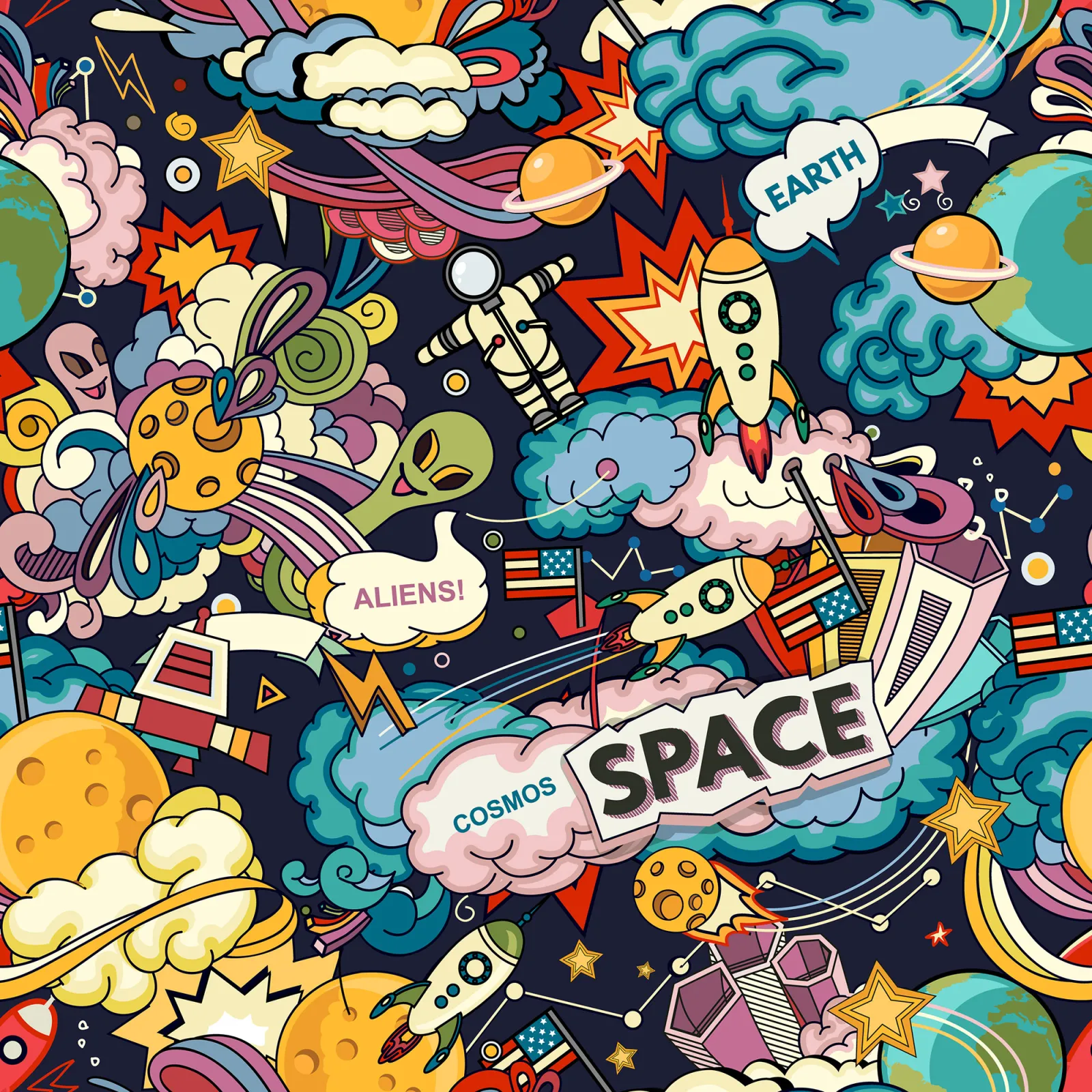 Fototapeta Kosmos komiks — powiększenie wzoru